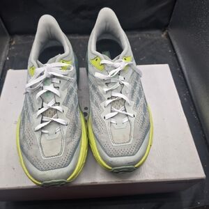 Hoka One One Women's Athletic Shoes in Gray and Neon Yellow